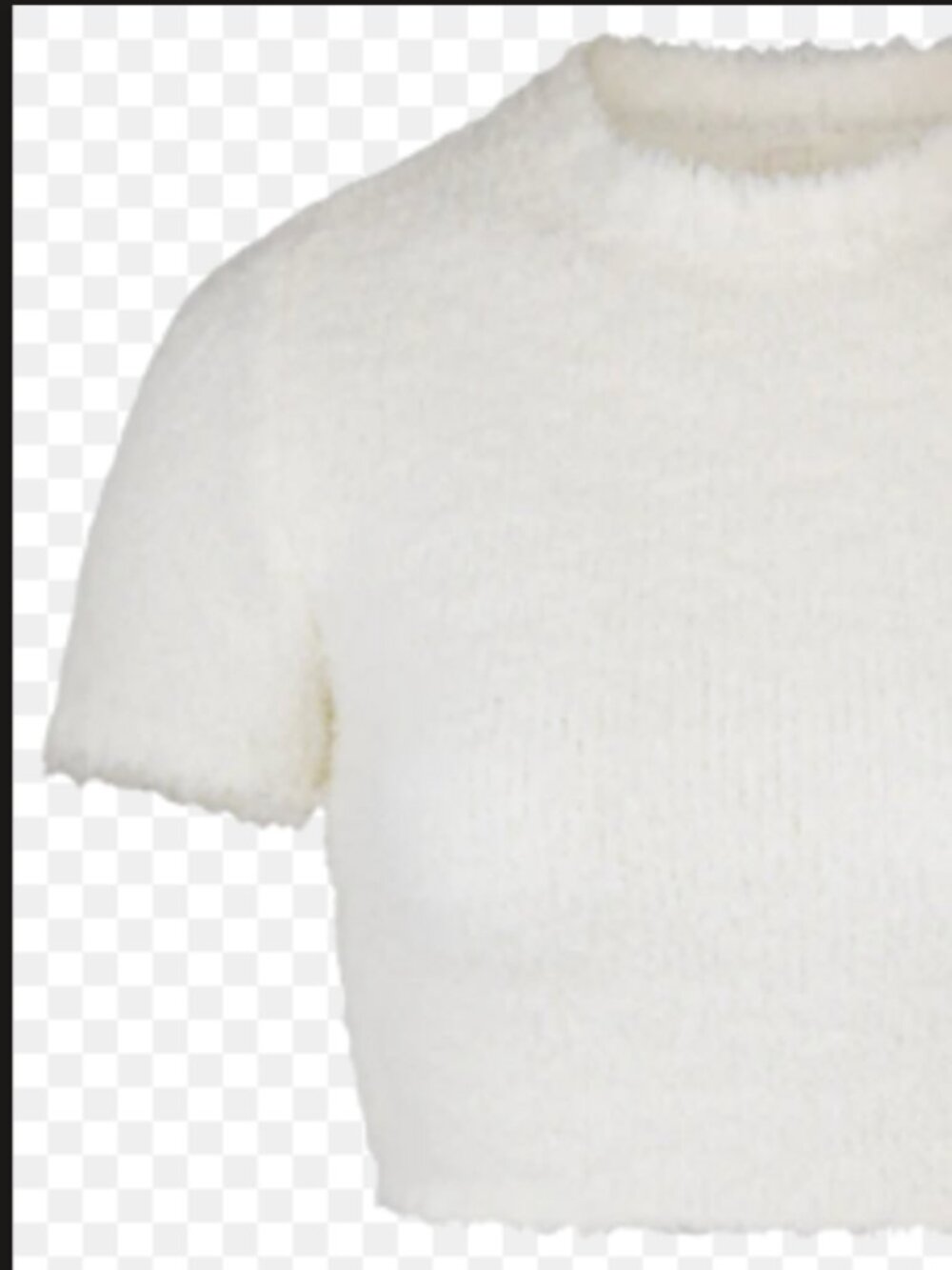 SKIMS Cozy Knit Cropped White T-Shirt